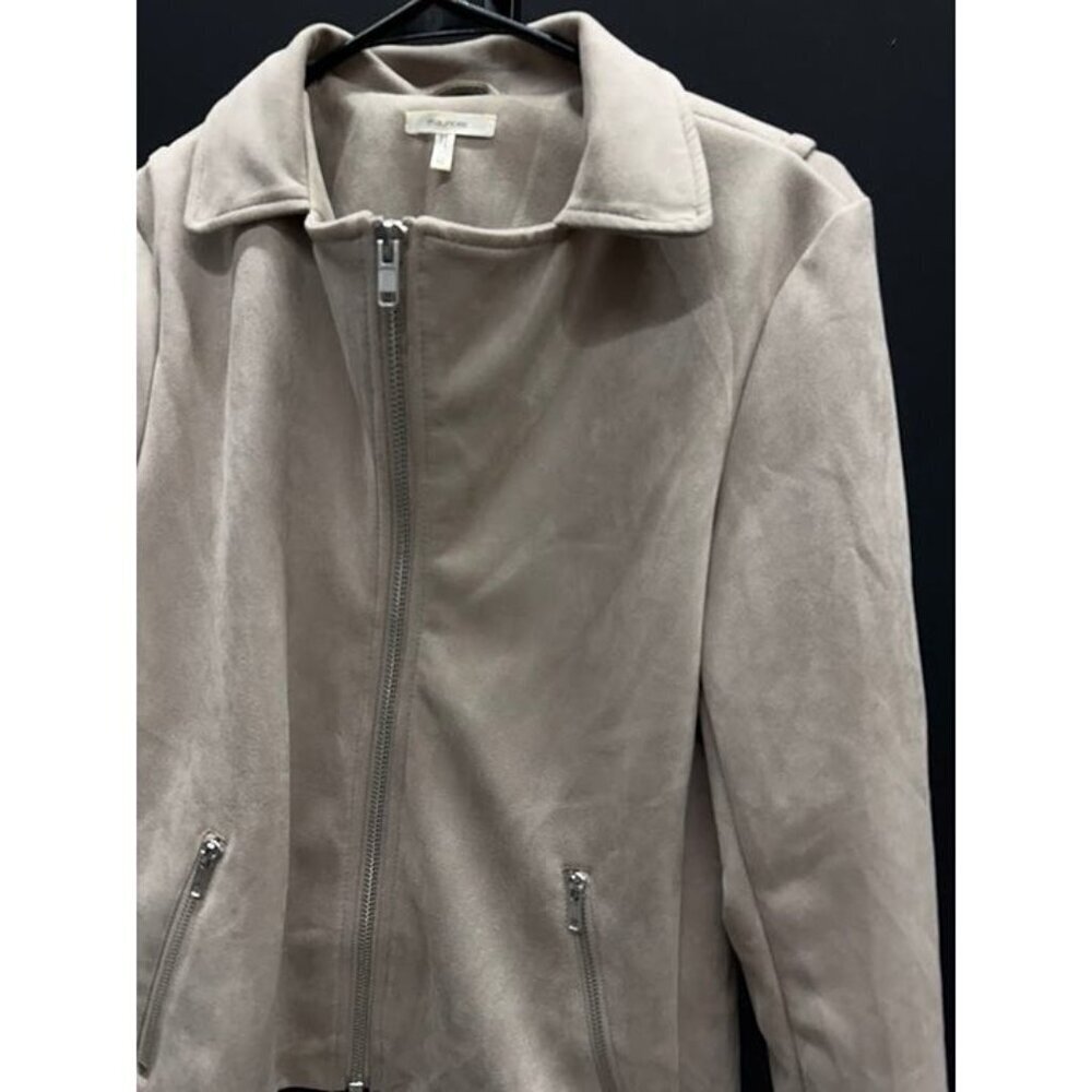 Maurices Tan Faux Suede Full Zip Jacket - Picture 2 of 5